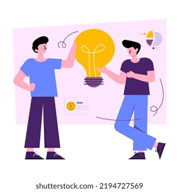 Una ilustración de diseño única de la idea creativa