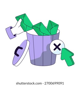 A unique design illustration of delete mail