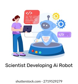 Ilustración de diseño único de robot en desarrollo