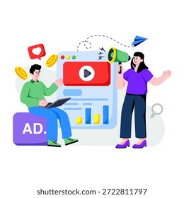 Una ilustración de diseño único de publicidad digital