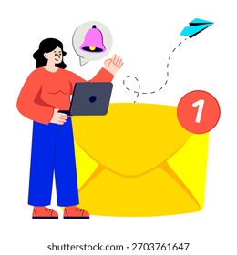 A unique design illustration of email notification