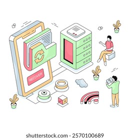 A unique design illustration of folder recover