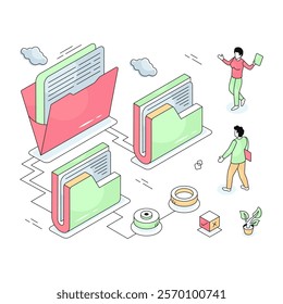 A unique design illustration of folders