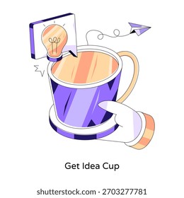 A unique design illustration of get idea cup