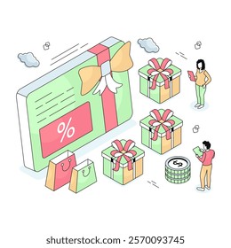 A unique design illustration of gift card