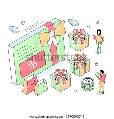 A unique design illustration of gift card