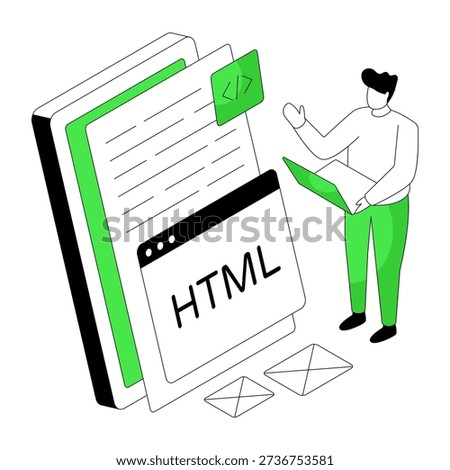 Unique design illustration of html website 