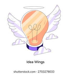 A unique design illustration of idea wings