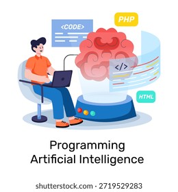 Ilustración de diseño único de programación intelectual