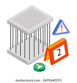 Una ilustración de diseño único de la cárcel