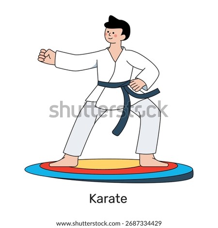 A unique design illustration of karate trainer