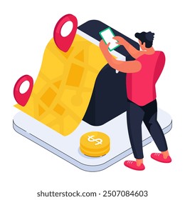 Eine einzigartige Design-Illustration der logistischen Rechnung

