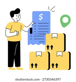 Ilustração de design exclusivo da fatura logística