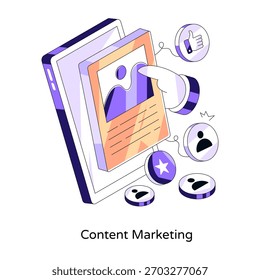 A unique design illustration of mobile content
