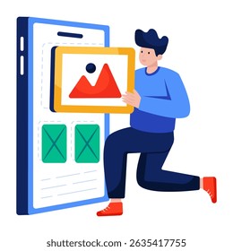 Unique design illustration of mobile landscape