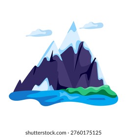 A unique design illustration of mountains with hot air balloon showcasing   hills station 