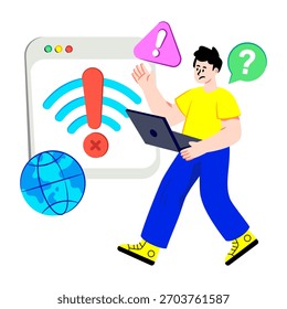 A unique design illustration of no network