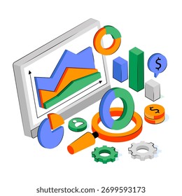 A unique design illustration of online chart 