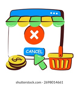 A unique design illustration of order cancel