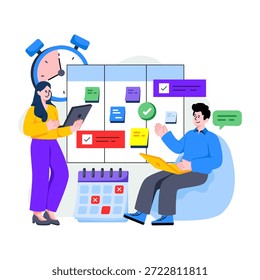 Una ilustración de diseño única de la programación del proyecto