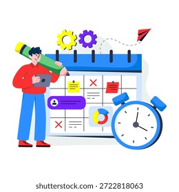 Una ilustración de diseño único de la gestión de horarios