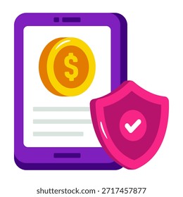 Una ilustración de diseño único de dinero móvil seguro 