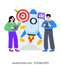 Una ilustración de diseño único de destino de inicio