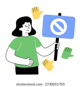 Ilustração de design único de protesto de parada 