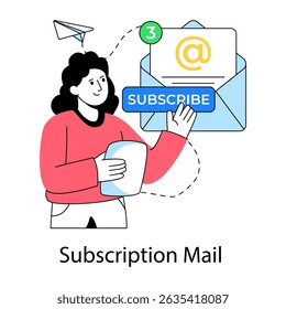 Una ilustración de diseño único de correo de Suscripción