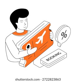 Una ilustración de diseño único de la oferta de reserva de entradas