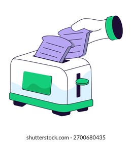 A unique design illustration of toaster