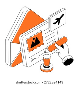 Una ilustración de diseño único de la Aprobación de visados
