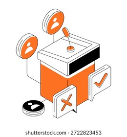 Una ilustración de diseño único de la votación