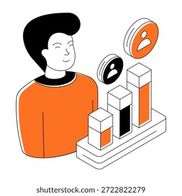 Una ilustración de diseño único del análisis de la votación