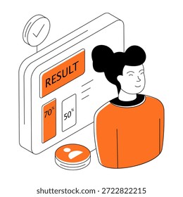 Una ilustración de diseño único de los resultados de la votación