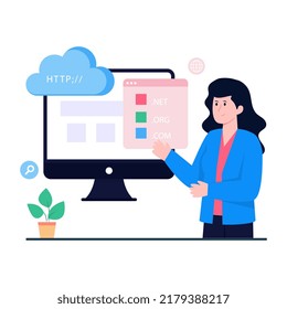 Einzigartige Design-Illustration von Web-Domains