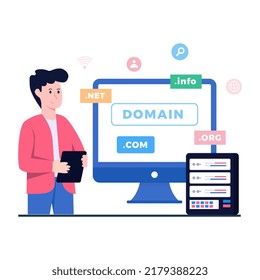 Einzigartige Design-Illustration von Web-Domains