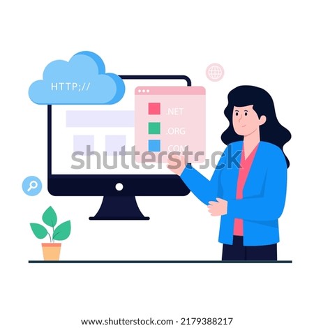 Unique design illustration of web domains