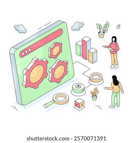 A unique design illustration of web setting