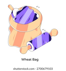 Unique design illustration of wheat bag