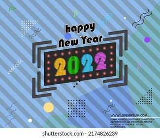 Unique design illustrations welcoming the new year 2022 can be used for gift cards, web, app, bacground, layout design, poster, background wall
