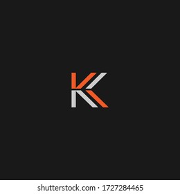 Unique design letter K or KK logo vector icon symbol in minimalist font