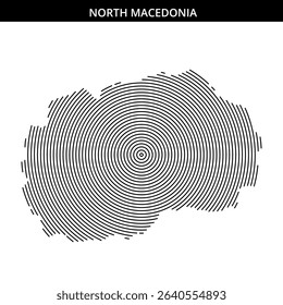 Unique design showcasing North Macedonia's outline with circles.