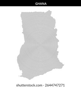 Unique design showing Ghana's map formed by concentric lines