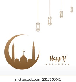 Unique design of social media feeds for Islamic New Year celebrations or 1 Muharram