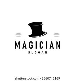 unique design vintage silhouette hat and magic logo magic hat simple templet illustration