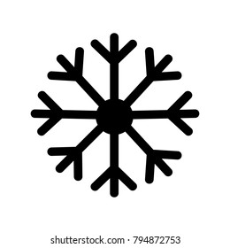 Unique design of winter christmas snowflake. Black icon of snow piece. Vector illustration isolated on white background