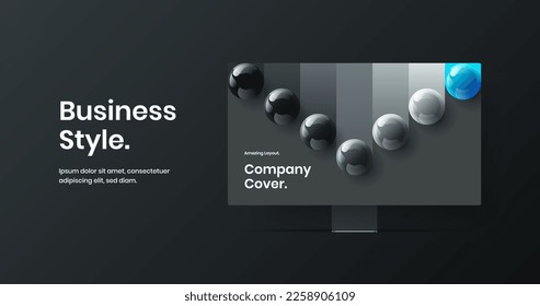 Unique desktop mockup landing page illustration. Original banner design vector layout.