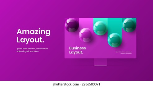 Unique desktop mockup web banner template. Minimalistic site design vector illustration.