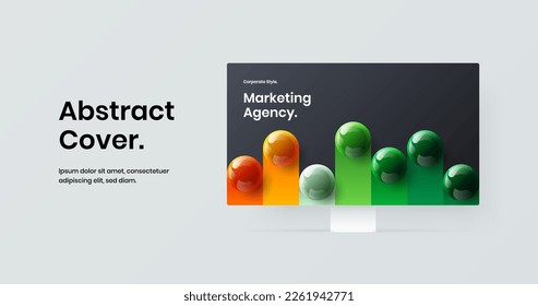 Unique desktop mockup web project illustration. Isolated landing page vector design template.